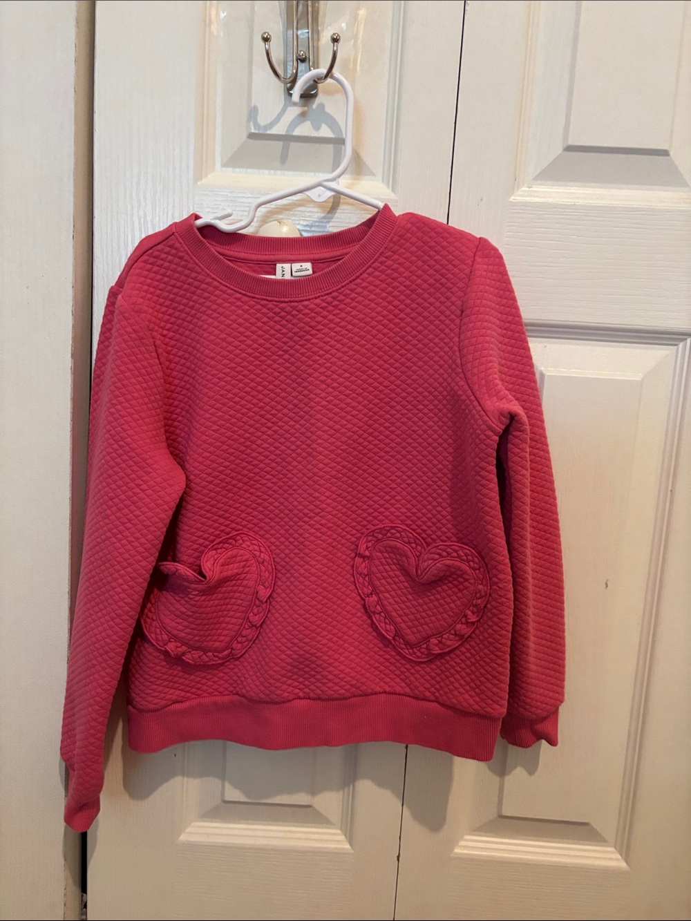 Janie and Jack Pink Quilted Heart Pocket Sweater